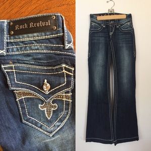 Rock Revival womens jeans 24 Scarlett wide leg low